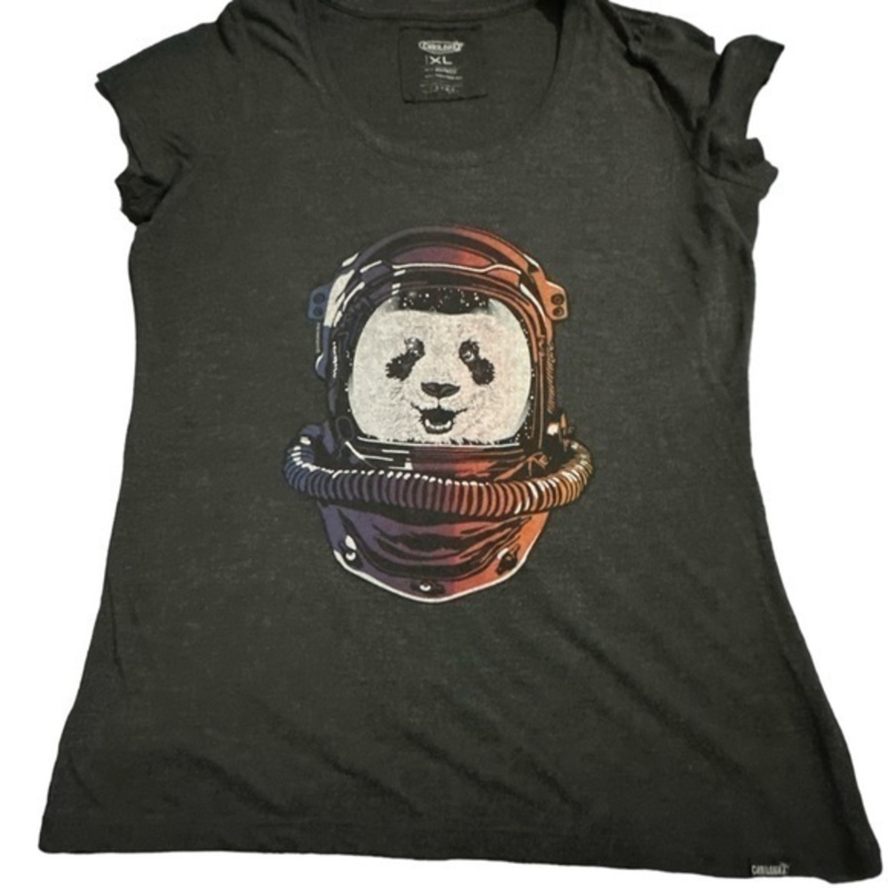 Women's Cariloha Astronaut Charcoal Gray Panda Bamboo Shirt Size XL GUC #7563